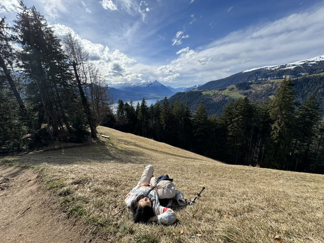 Hiking Up Harder Kulm in March: A Swiss Adventure! 🏔️