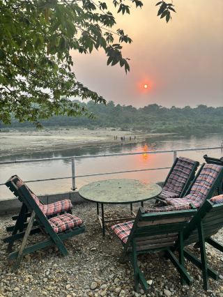 Drinks by the river in Nepal!