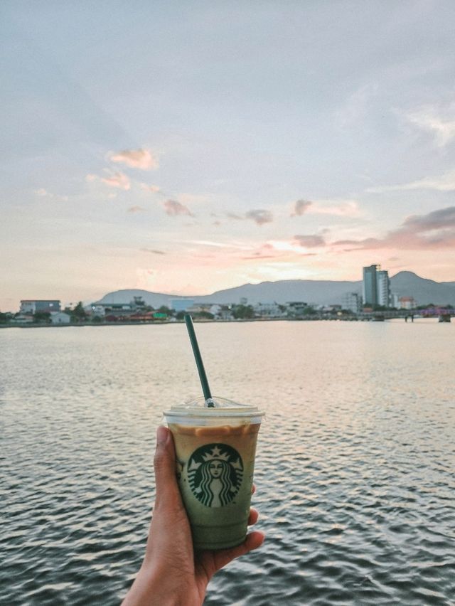 Sunset Sips at Starbucks Kampot ☕🌅