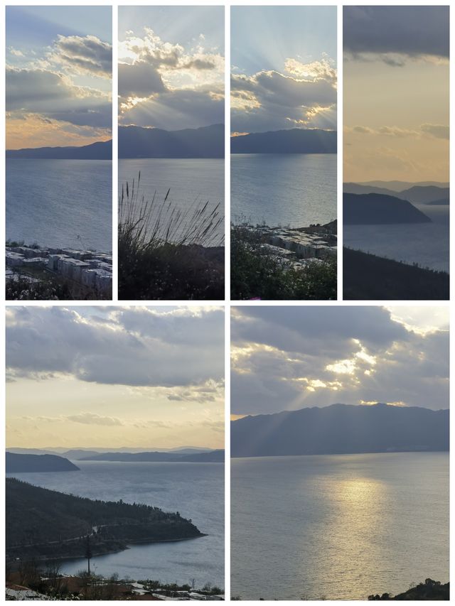 日落美景，冬日峽灣