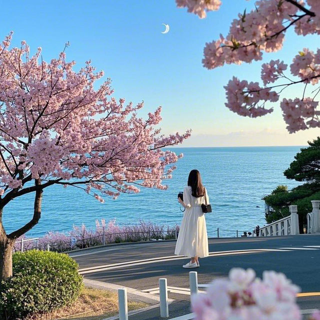 釜山櫻花季浪漫行🌸 吹海風賞櫻花約會首選地