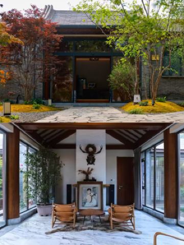 [산속에 숨겨진 보석 같은 호텔, 개인 온천과 일본식 다다미까지... 누가 마다하겠어요?] 베이징 이피아오 인 환경: