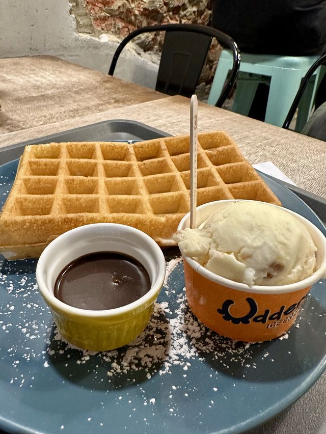 Ice cream with Mochi Waffles!! 🍨🧇