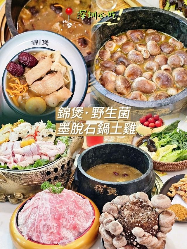 📍深圳必吃。養生火鍋🍲 錦煲·野生菌墨脫石鍋土雞