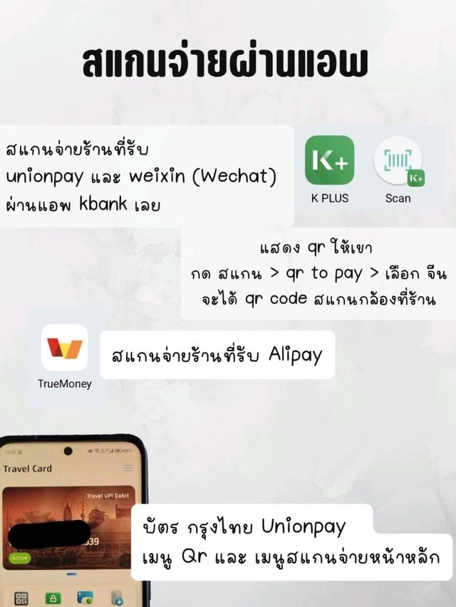 ไปเที่ยวจีน จ่ายเงินยังไงดี??