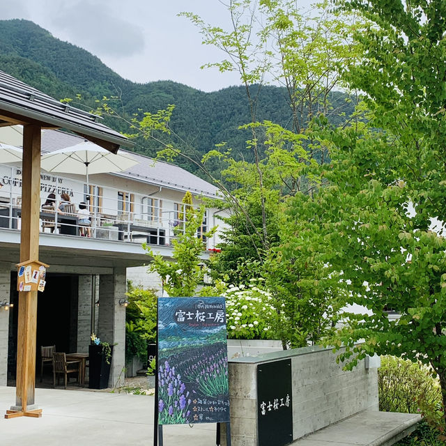 【山梨】白い建物と石畳 緑、季節の花々 様々なオシャレな飲食店やお土産店