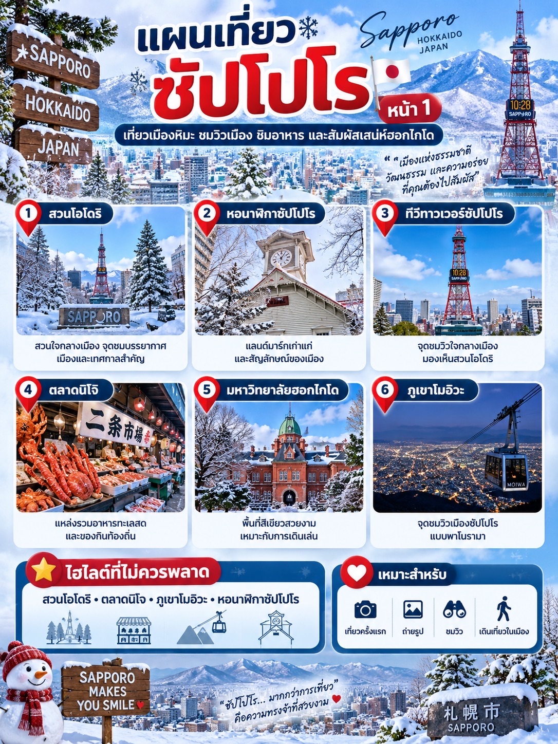 ❄️🇯🇵 Lịch trình Sapporo 3 trang: Chuyến đi tự túc dễ dàng, khám phá mọi điều thú vị của thành phố! 🇯🇵❄️