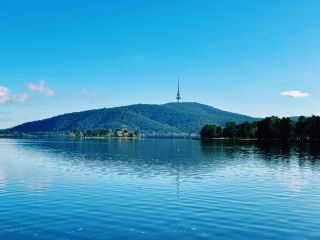 호수와 산의 경관, 버얼리 그리핀 호수｜호주 수도의 자연 경관 탐험.
