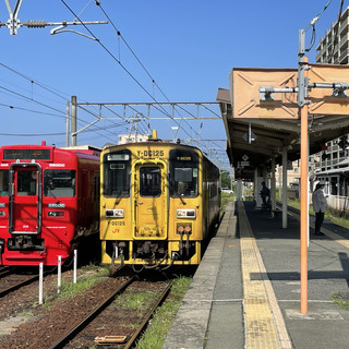 從熊本搭乘當地火車到阿蘇站。
