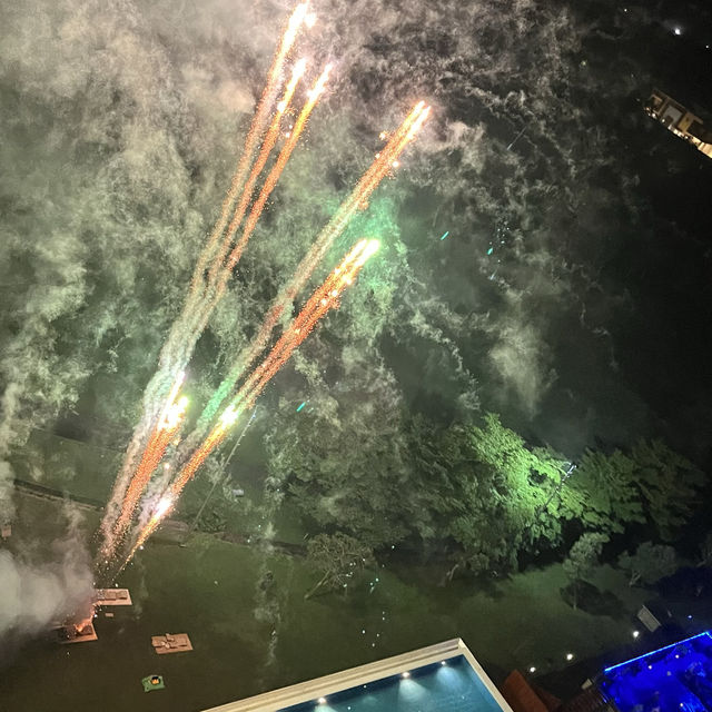 New Year Countdown with Fireworks frm Balcony