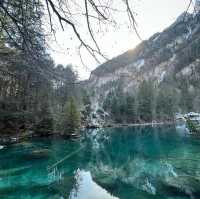 Blausee lake in the valley 