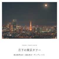 月下の東京タワー（恵比寿ガーデンプレイス・東京都渋谷区）