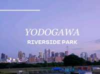 บรรยากาศยามเย็นสุดชิลริมแม่น้ำ Yodo 
