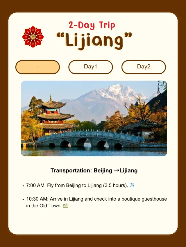 Lijiang, Yunnan itinerary for 2 days 🏔️