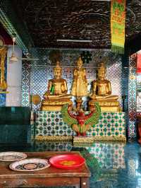 泰國曼谷湄南河畔著名標誌性寺廟景點:坤禪寺，巨大金佛雕塑，適合拍照📸打卡