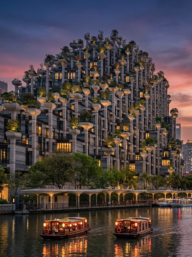 🌿 Ikon hijau di tengah kota! “1000 Trees Shanghai” adalah spot foto keren yang nggak boleh kamu lewatkan.
Kalau kamu ke Shanghai dan cari lokasi unik, pastikan buat nge-pin “1000 Trees,” bangunan futuristik yang didesain mirip gunung dengan ribuan pohon di atasnya. Lokasinya tepat di pinggir Suzhou Creek, memadukan alam dan arsitektur dengan sempurna. Setiap sudutnya estetik banget buat difoto, apalagi pas sore hari saat cahayanya cantik, atau malam hari saat lampu-lampunya mulai nyala dan ngasih kesan modern.
📍 Highlight
– Struktur bangunan berundak dengan pohon asli di seluruh areanya
– Ada toko, kafe, dan galeri buat jalan-jalan santai
– Spot foto populer: di pinggir sungai + sisi seberang sungai buat dapet pemandangan gedung secara utuh
🚇 Cara ke Sana
– Naik Metro Line 13, turun di Stasiun Jiangning Road, Pintu Keluar 1
– Jalan kaki sekitar 10–15 menit ke arah Suzhou Creek (disarankan pakai Baidu atau Apple Maps biar nggak nyasar)
🕒 Jam Buka
– Area luar: buka seharian buat jalan-jalan
– Toko/Kafe: sekitar jam 10:00 – 22:00 (tergantung masing-masing toko)
💸 Biaya
– Masuk: Gratis
– Minuman/Kafe: sekitar 30–80 RMB
– Beberapa pameran khusus mungkin ada biaya tiket masuk tambahan di area tertentu
✨ Yang bikin berkesan di sini bukan cuma spot fotonya aja, tapi juga ruang santai urban yang keren banget buat nongkrong berjam-jam. Para konten kreator dan pecinta seni pasti bakal dapet foto-foto kece buat dibawa pulang!