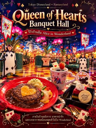 Queen of Hearts Banquet Hall ❤️♠️ กินอะไรดี? บรรยากาศเป็นยังไง