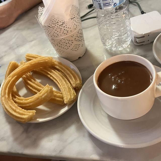 Authentic churros with hot chocolate Majorca