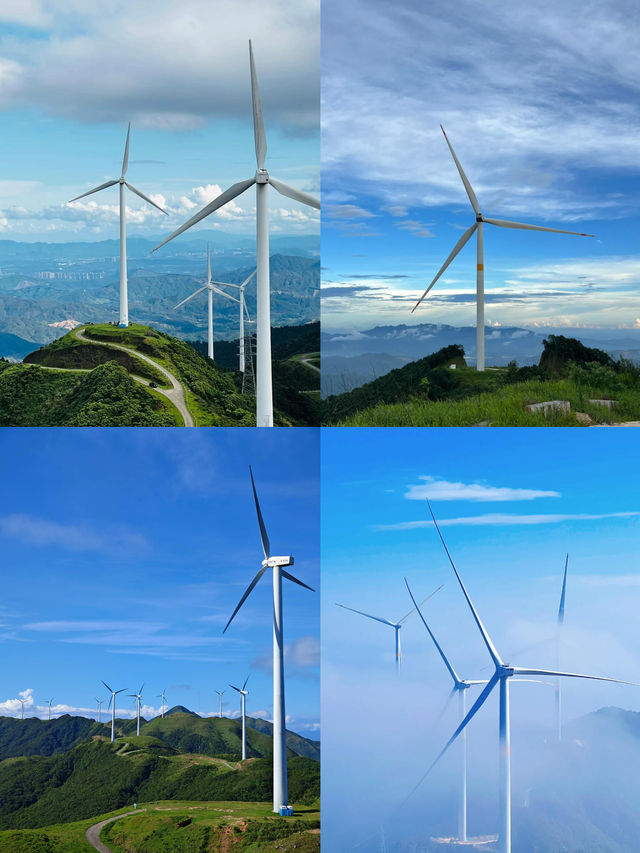 雲浮羅定風車山這裡的日落和晚上的星空也太美了