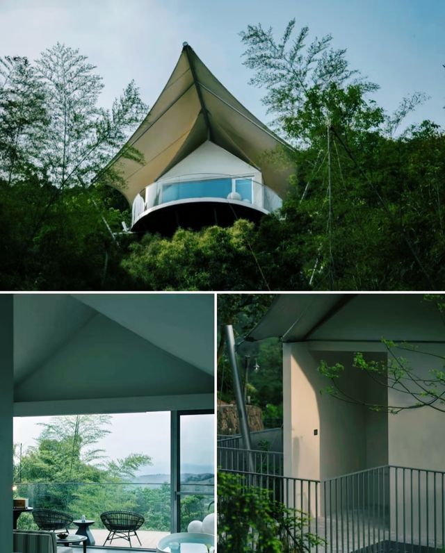 270°全景落地玻璃窗！安吉茶山上嘅野奢帳篷酒店