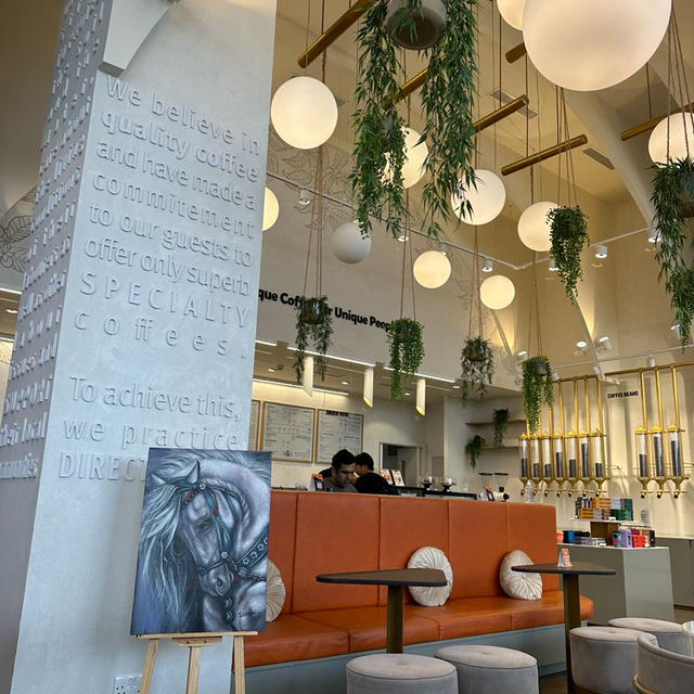 speciality coffee brewed fresh,art on display