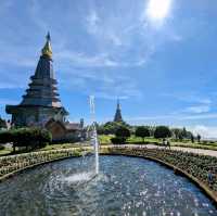 The sacred twin Pagodas atop Doi Inthanon's Peak