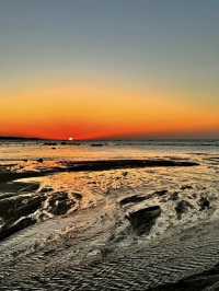 三芝踩海沙看夕陽