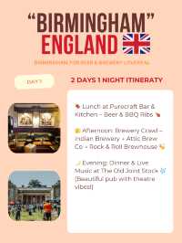 Birmingham 2 days itinerary 👏