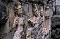 Storytelling Bas Relief at the Borobudur Temple Complex