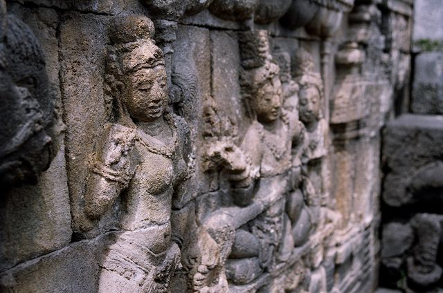 Storytelling Bas Relief at the Borobudur Temple Complex