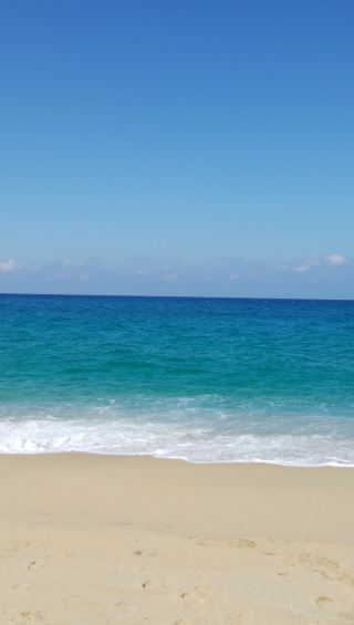 屋久島蔚藍的大海！永田稻田海灘
