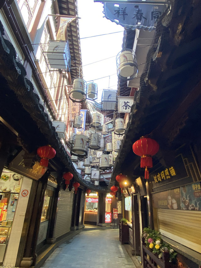 晚上金光璀璨的豫園，早上該去嗎？