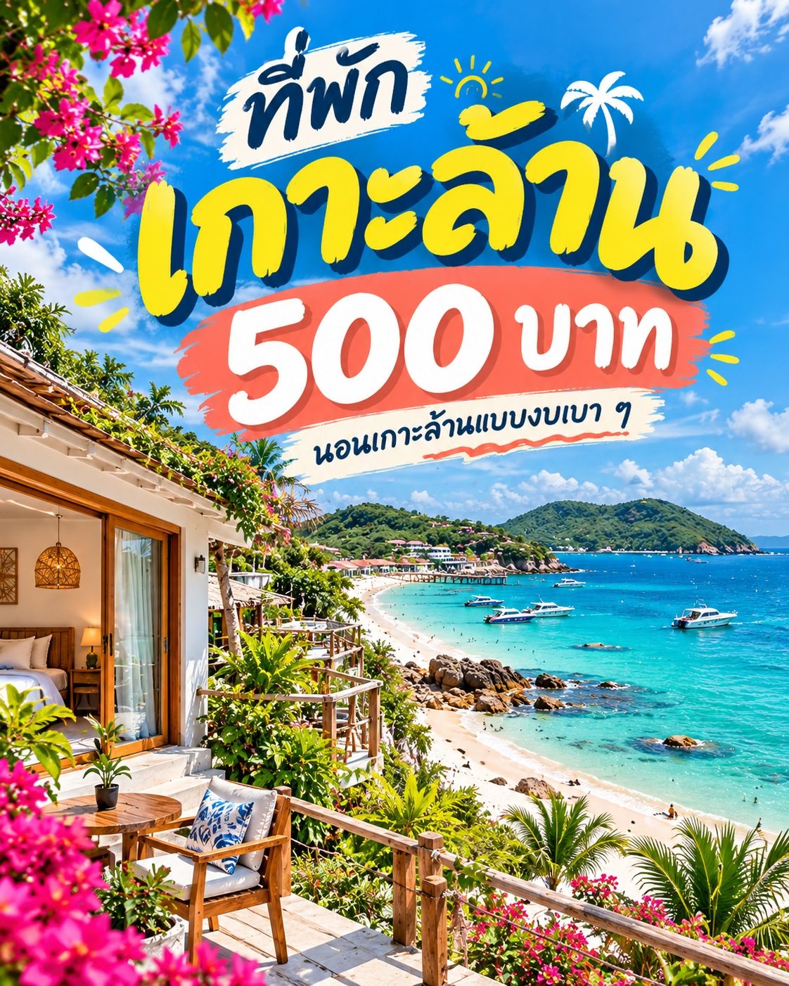 🏝️ 꼬란 섬에서 500바트로 숙소를 구할 수 있을까요? 저렴하게 해변 휴가를 즐기면서도 편안한 잠자리를 원한다면...