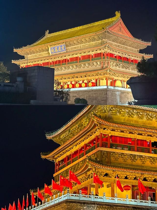 夜幕下的鐘樓來西安不去鐘樓，後悔了!