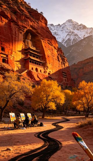 Under the Qilian Mountains, this grotto holds 1,600 years of light
