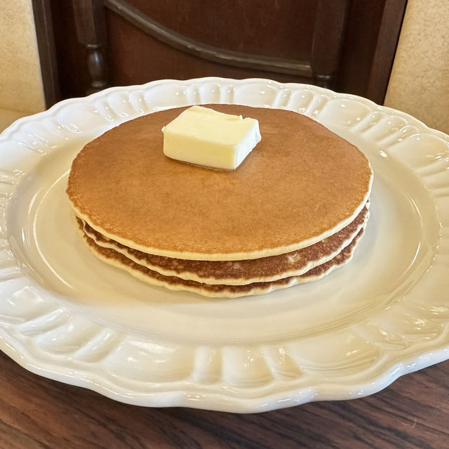 喫茶でいただく米粉パンケーキ🌾