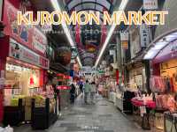 ตะลุยกินที่ตลาด kuromon ที่โอซาก้า 🍽️✨