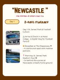 Newcastle itinerary 