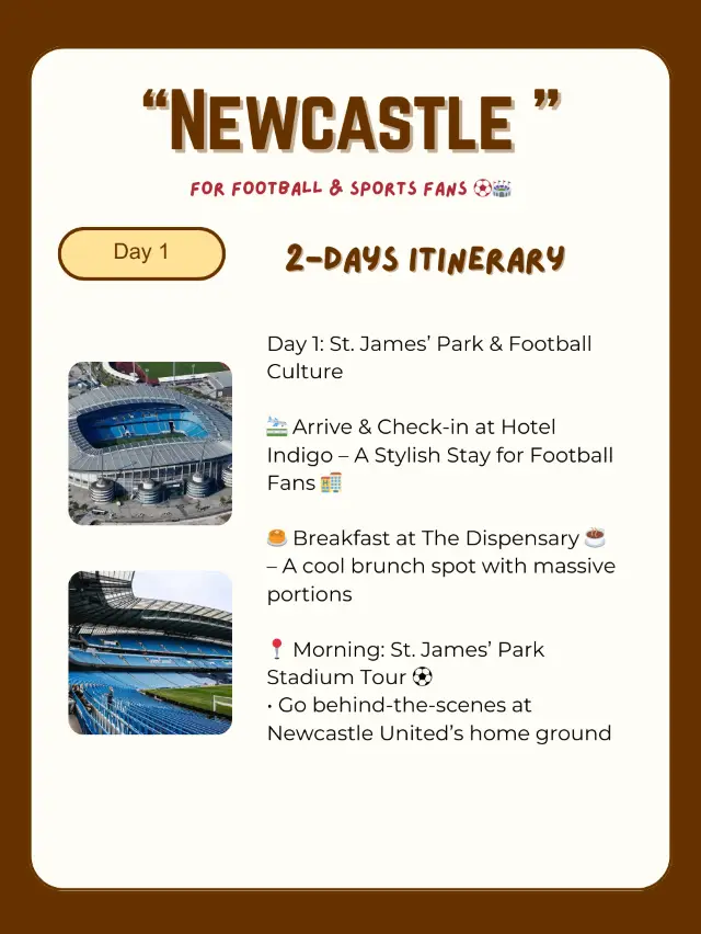 Newcastle itinerary 