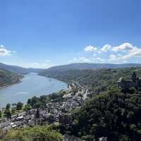 A beautiful town lies in the Rhine Gorge