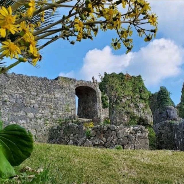 🌸中城城跡🌸坐落在遼闊石灰岩高原上的城堡殘壁