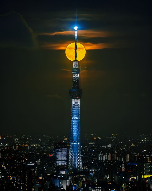 我在東京拍到了超級藍月亮