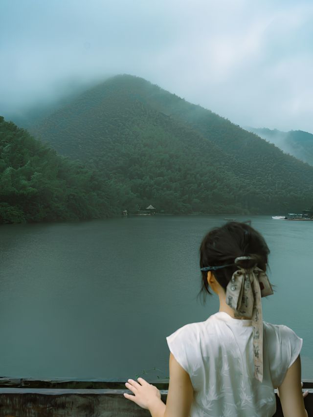 雨天的竹海火車像穿越了溧陽真實感受