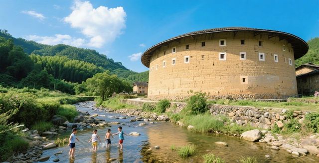 南靖夏日限定：當土樓遇見稻田、溪流與晚霞