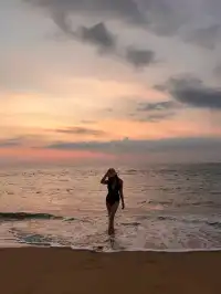 太美了！拍到了落日橘子海灘！