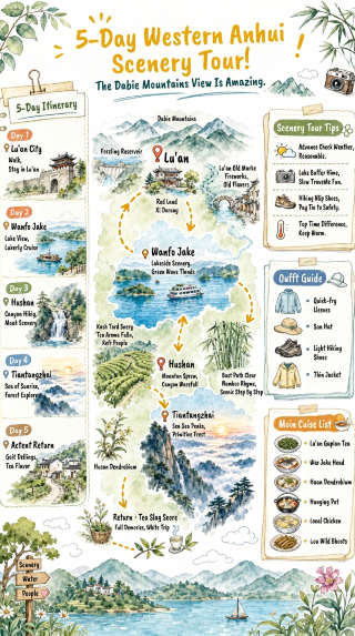 5-day west Anhui mountain and water tour! The scenery of Dabie Mountains is truly stunning