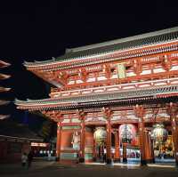 "Serenity of Asakusa: A Peaceful Night View in Tokyo"