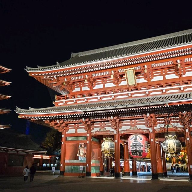 "Serenity of Asakusa: A Peaceful Night View in Tokyo"