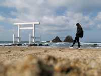 糸島 海裡的白色鳥居