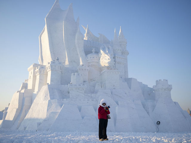 Midst of its peak ice and snow